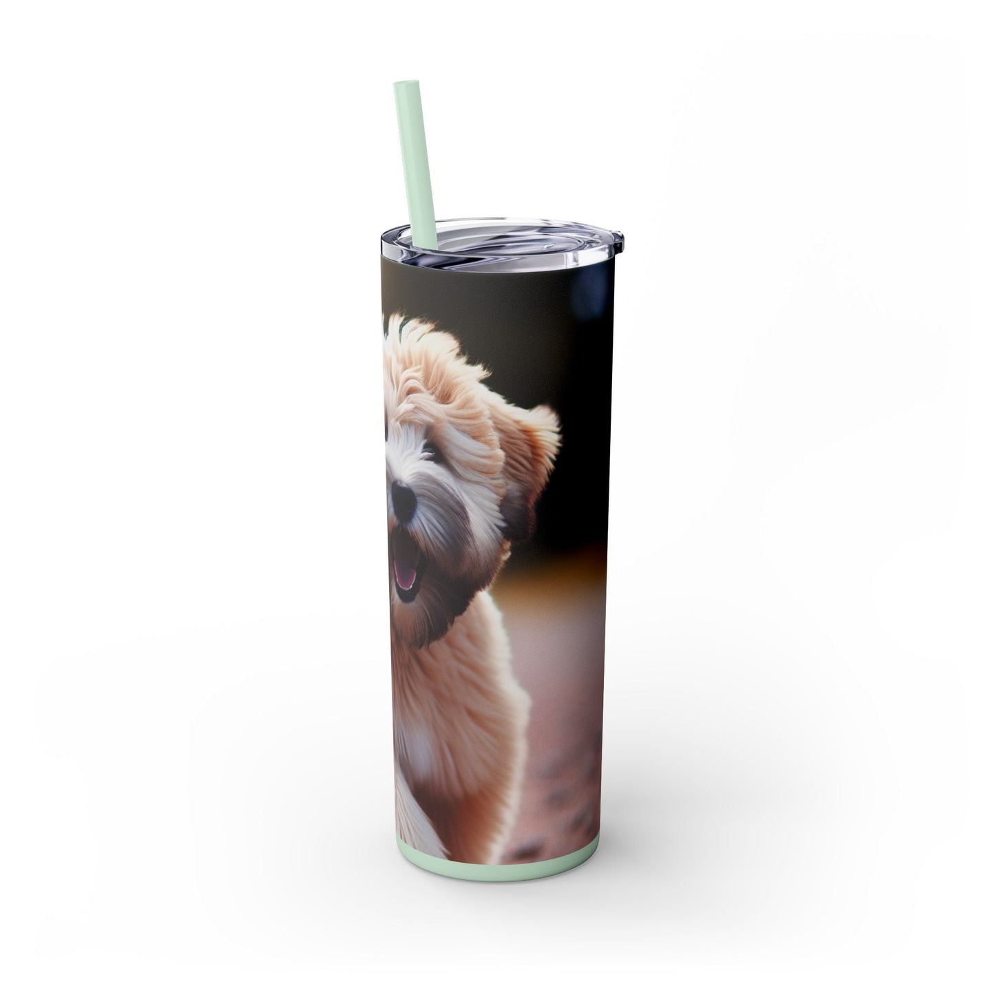 Soft Coated Wheaten Terrier Skinny Tumbler with Straw, 20oz
