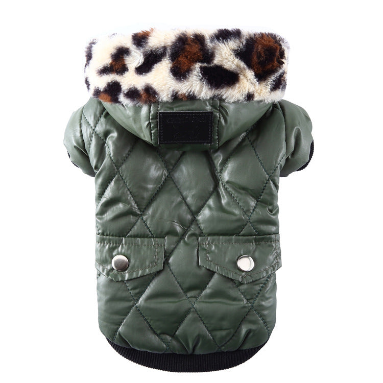Dog Coat Winter Fur Collar Jacket for Small & Large Dogs