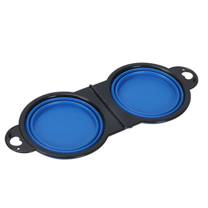 Silicone Portable Outdoor Pet Folding Out Feeder One Dog