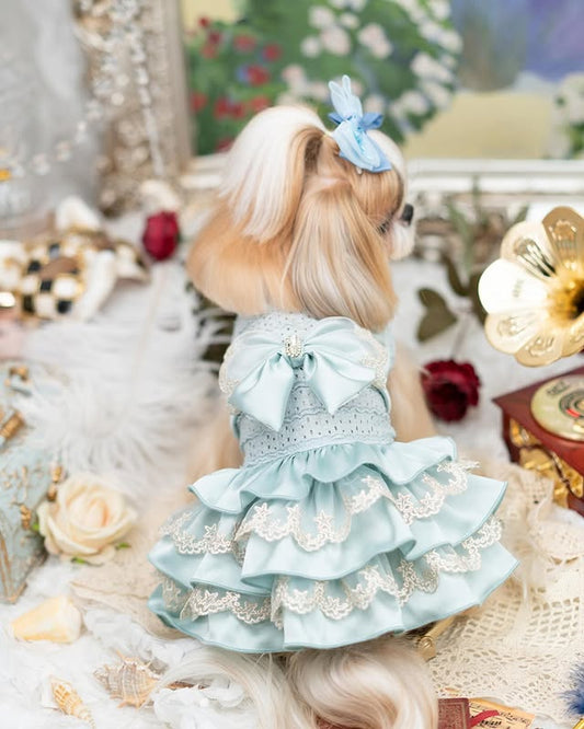 Luxury design high quality dog dress lace big bow - Purrfect Pet Kingdom