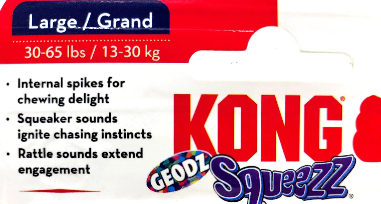 KONG® Squeezz Geodz Ball Large 2Pk Floating Squeaky