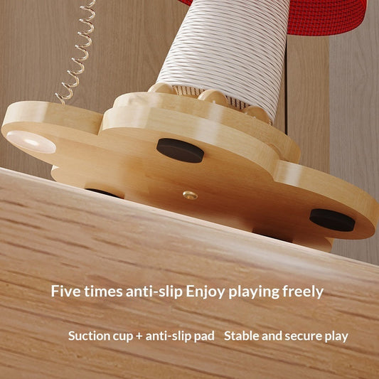 Durable Solid-wood Turntable Cat Teaser Wand Pet Supplies