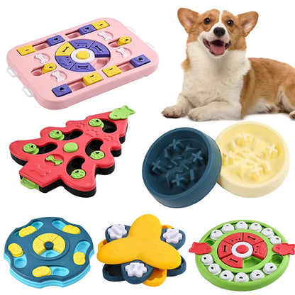Interactive Dog Puzzle Slow Feeder Bowl for Brain Training