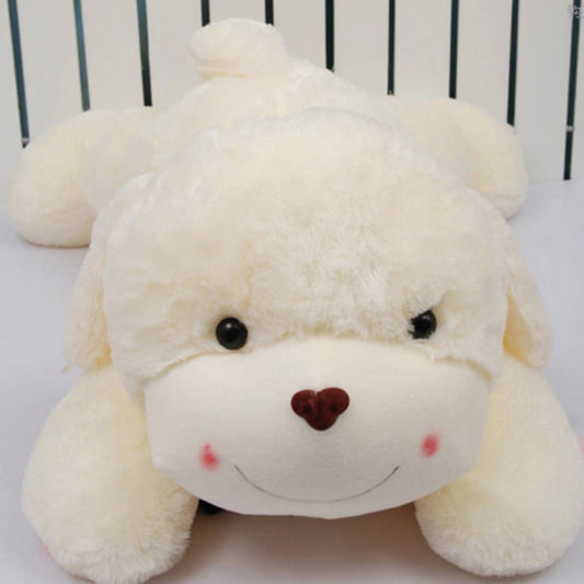 Cute Fragrant Puff Dog Plush Toy with Smiling Face Little White Puff Dog Doll