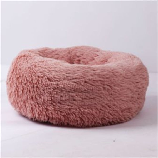 Plush Round Calming Cat Bed for Cozy Autumn and Winter Sleep