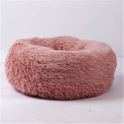 Plush Round Calming Cat Bed for Cozy Autumn and Winter Sleep