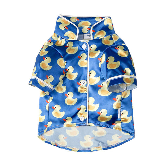 Silk Dog Pajamas Duck Print Soft Sleepwear 🦆