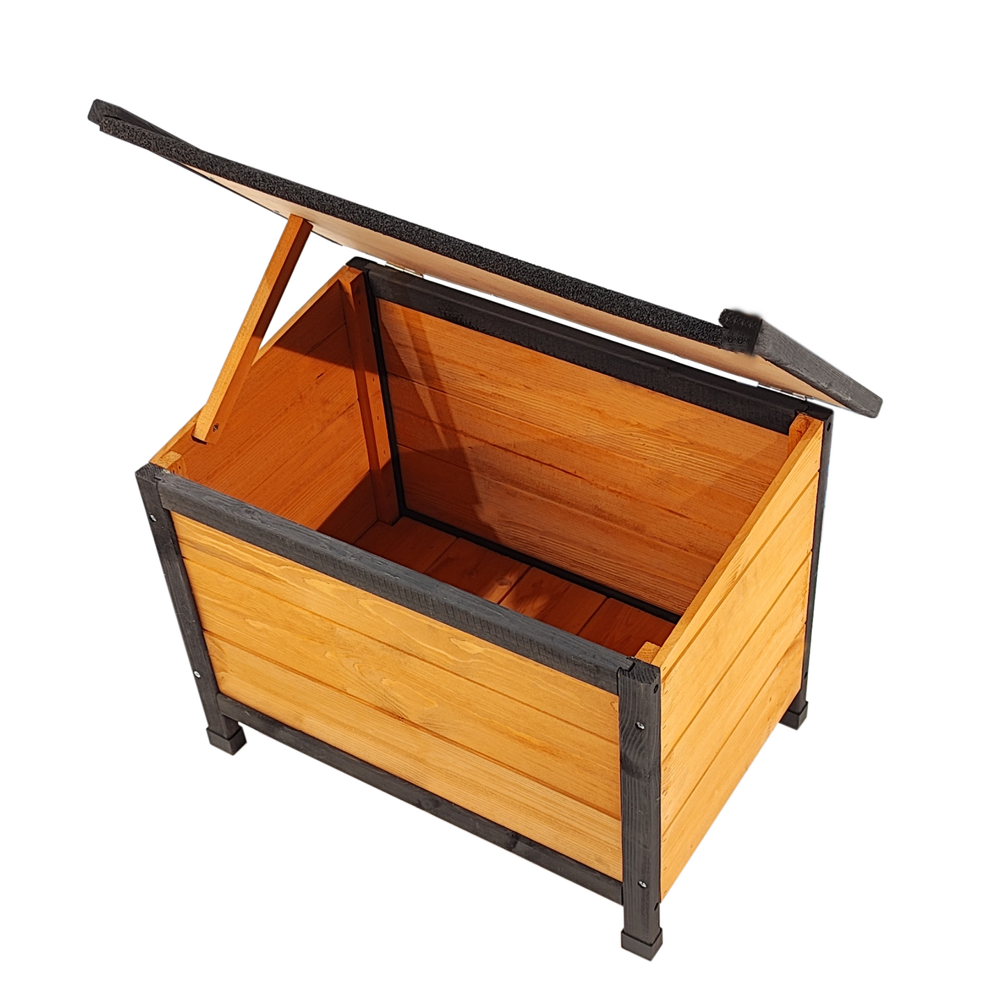 XPT088 Wearable and Strong Wooden Dog House with Metal Bowls