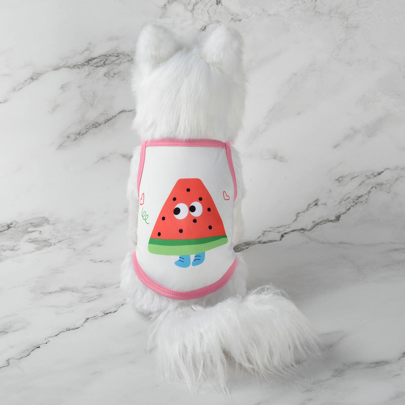 Pet supplies pet clothes cute fruit camisoles tank tops breathable pet sunscreen mosquito and insect repellent products