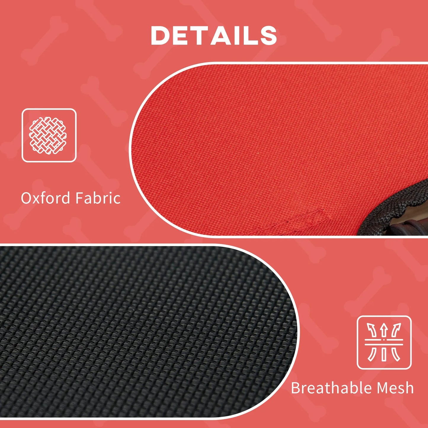 Elevated 48x36 cooling dog bed in red by Purrfect Pet Kingdom, perfect for large pets, featuring a heavy-duty cot design.