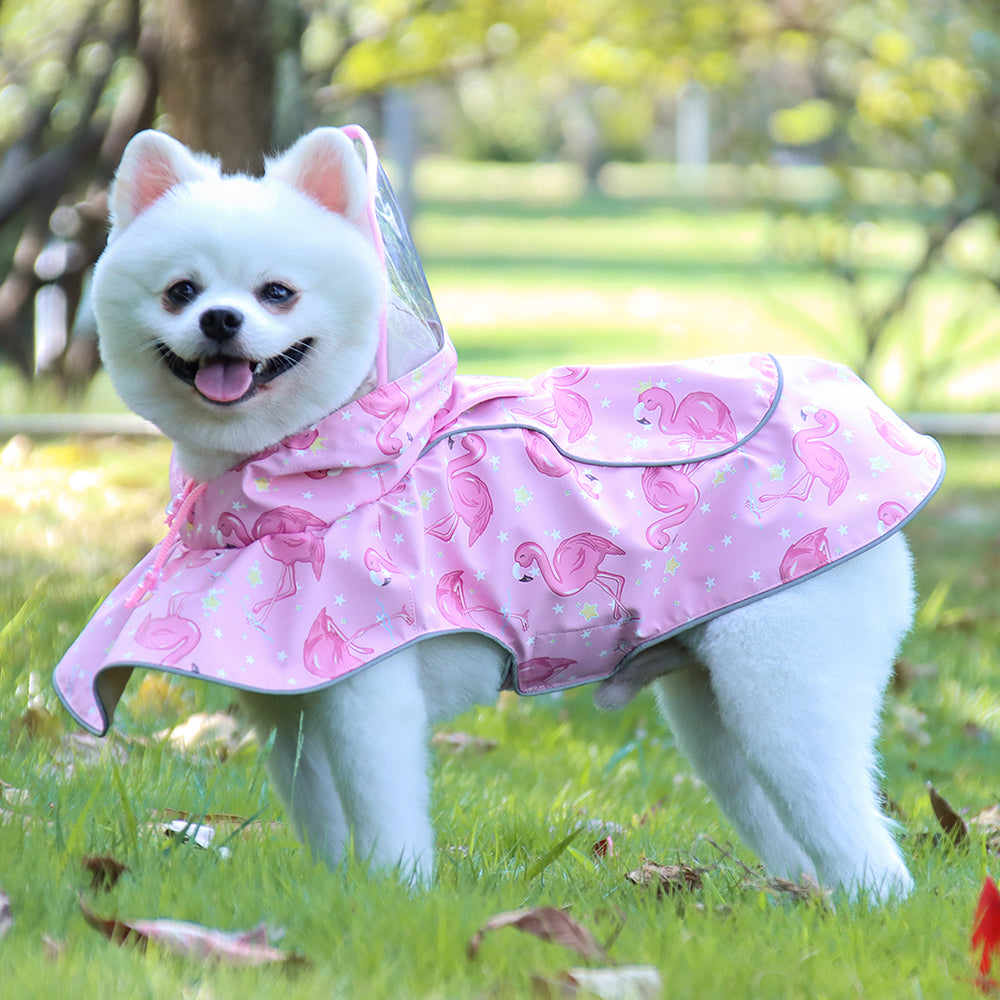 New Pet Clothes Waterproof Reflective Cape Raincoat Transparent PU Leather Dog Raincoat - Purrfect Pet Kingdom
