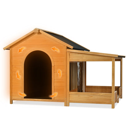 60.2' Large Outdoor Dog House with Insulated Liner for Winte