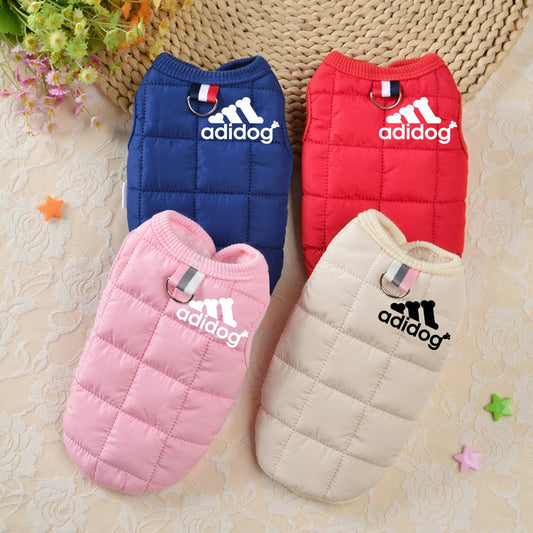 Pet clothing winter thickened dog clothes autumn and winter new cotton-padded jacket vest multi-color waterproof warm