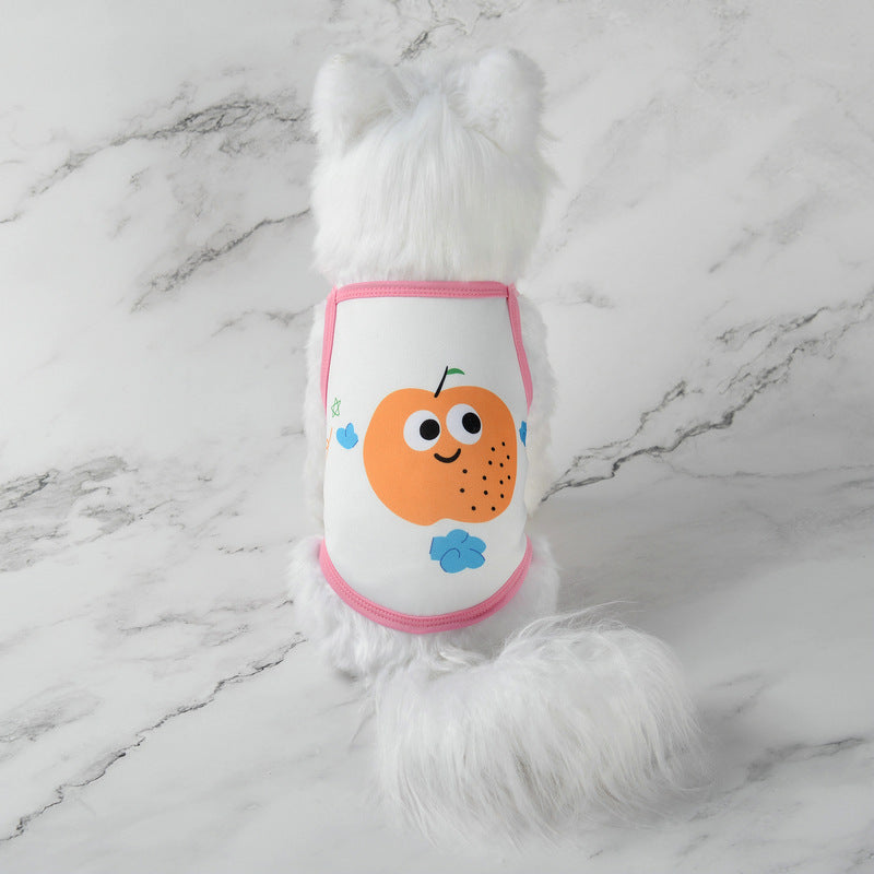 Pet supplies pet clothes cute fruit camisoles tank tops breathable pet sunscreen mosquito and insect repellent products
