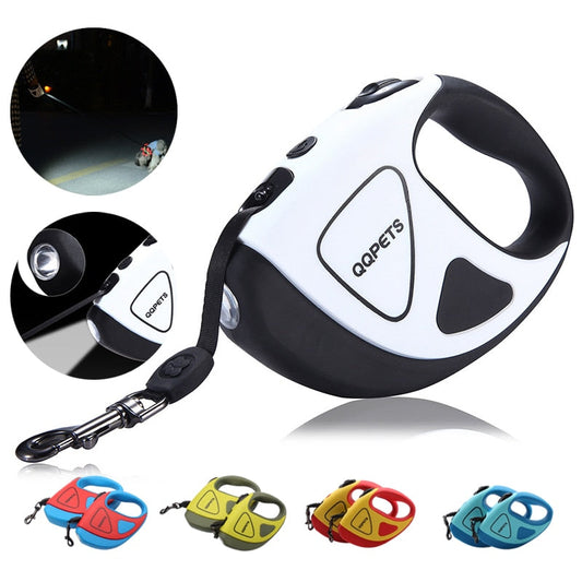 Pet Dog Automatic Retractable Fiber Night Safety Led Leash - main product image