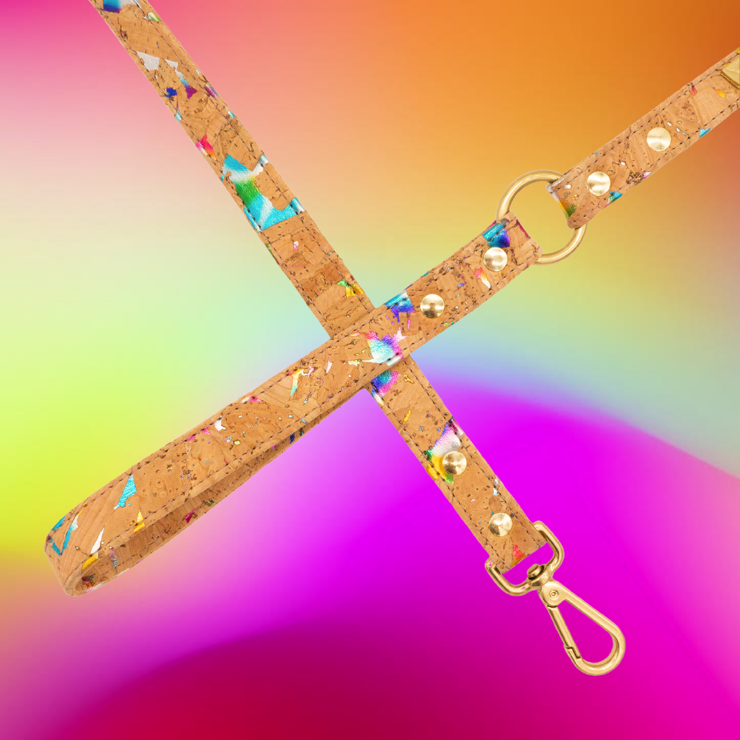 Rainbow Pride Cork Leather Leash - Purrfect Pet Kingdom