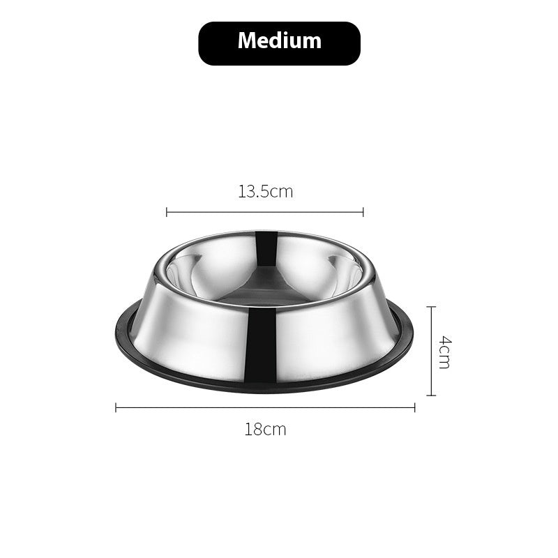 Stainless Steel Dog Bowl Anti-fall Non-slip