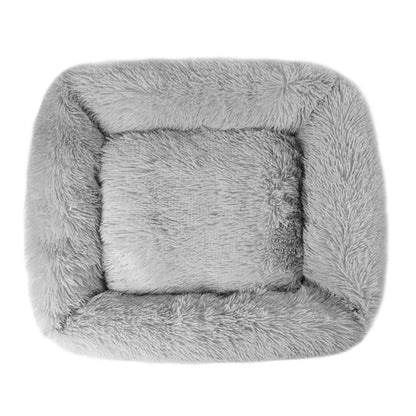 Washable Dog Bed Gray Plush Soft Cats Dogs 🛏️