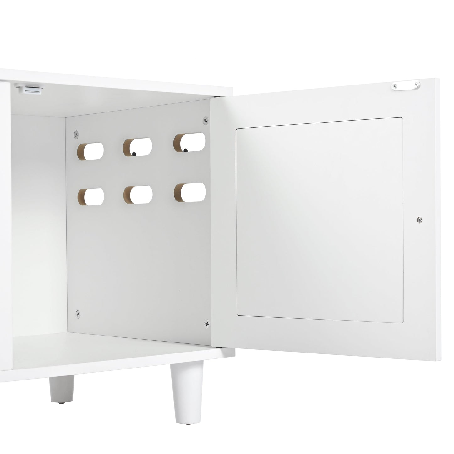 Furniture Style Cat Cabinet Cream White Cat Litter Box