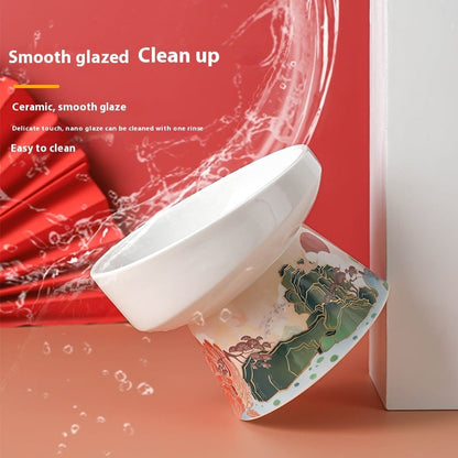 Cat Bowl Pet Ceramic High Leg