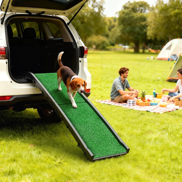 Folding Dog Ramp - Portable Non-Slip Pet Ladder for Cars & Beds