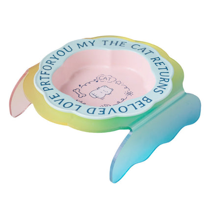 Neck Anti-tumble Acrylic Lace Ceramic Cat Bowl