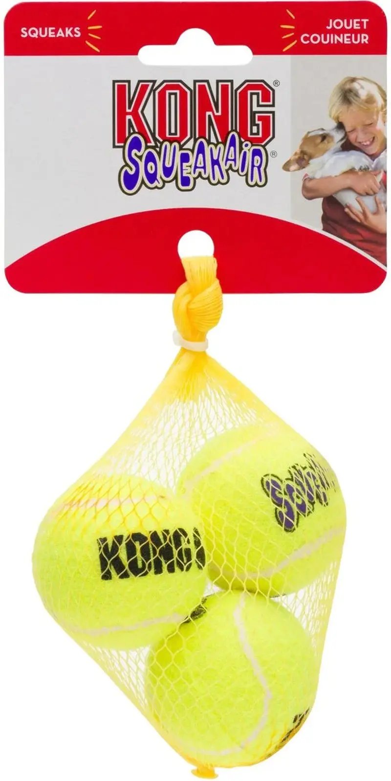 Kong Squeakair Tennis Ball Small 3pk Squeaky Fetch - Purrfect Pet Kingdom
