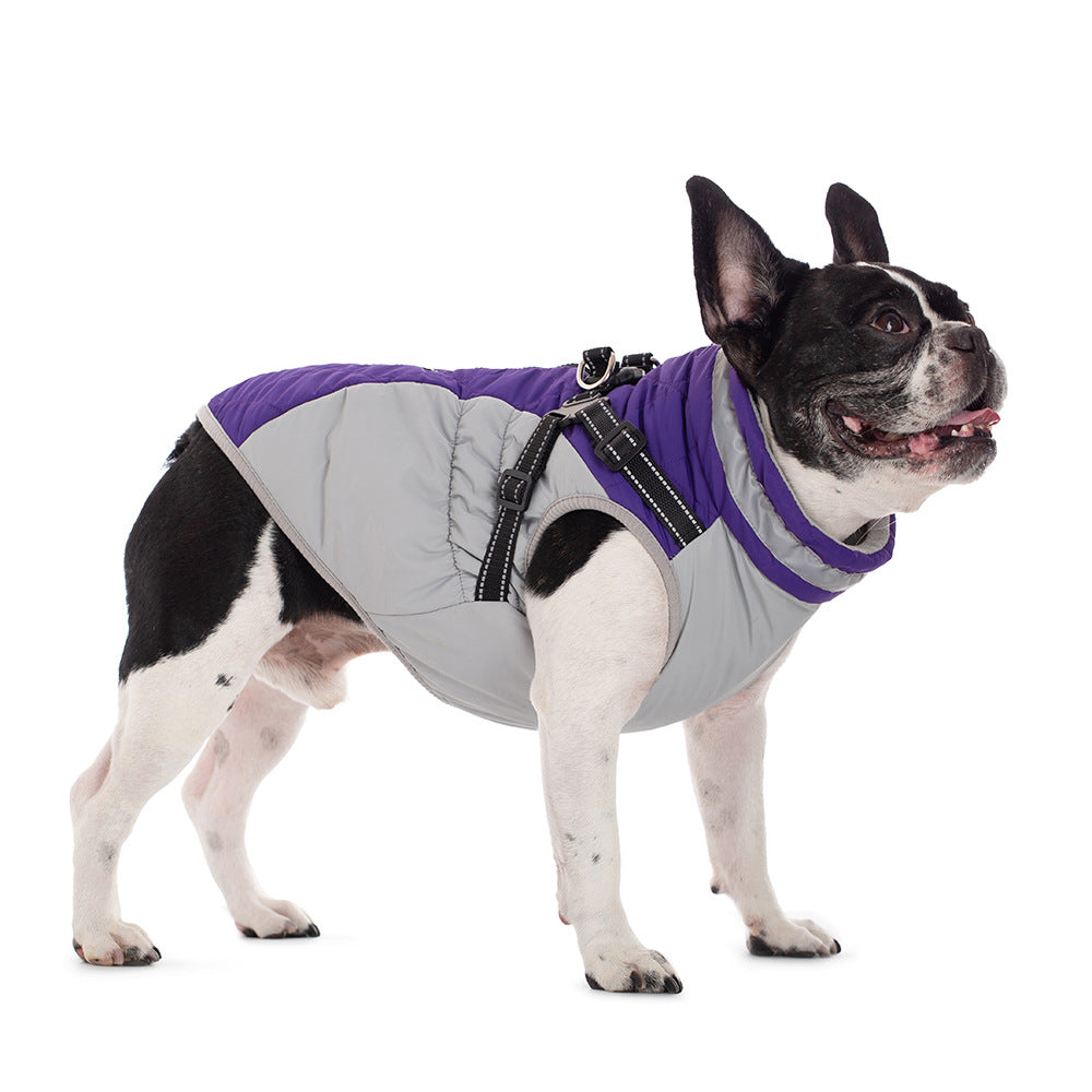 Dog AutumnWinter Fleece-Lined, Warm, And Waterproof Zip-Up