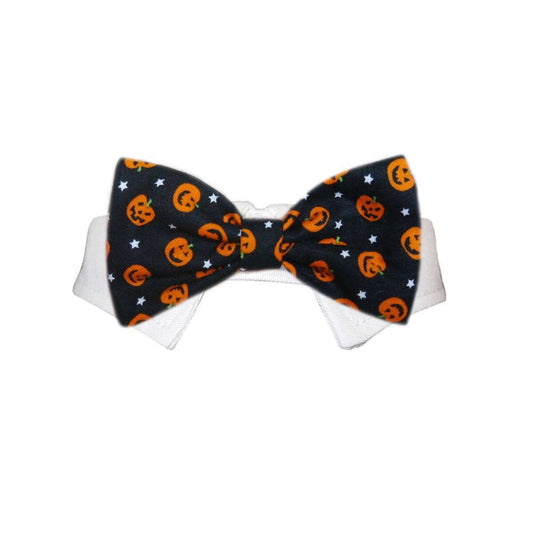 Halloween Black Jack-O-Lantern Pumpkin Dog Bow Tie