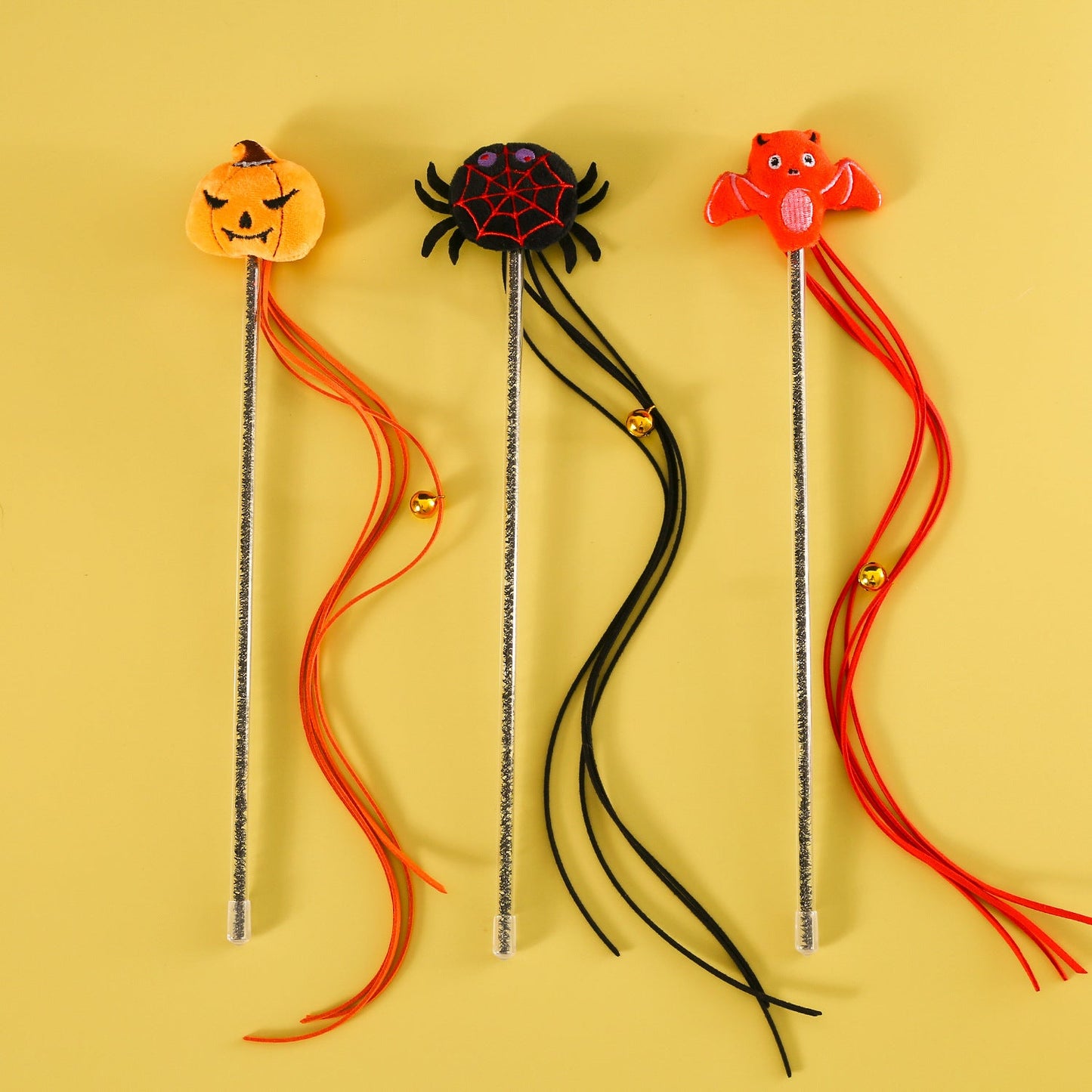 Halloween Cat Teaser Stick Cartoon Plush Spider Pumpkin Bat