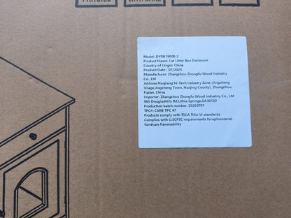 Wooden Pet House Cat Litter Box Enclosure with Drawer, Side