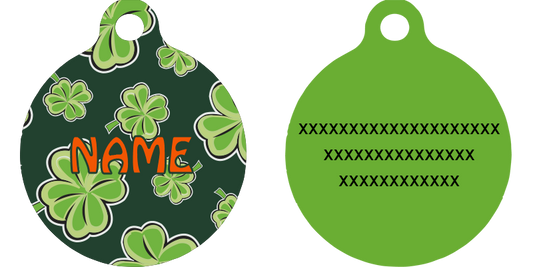 4 Leaf Clover HD Dog ID Tag