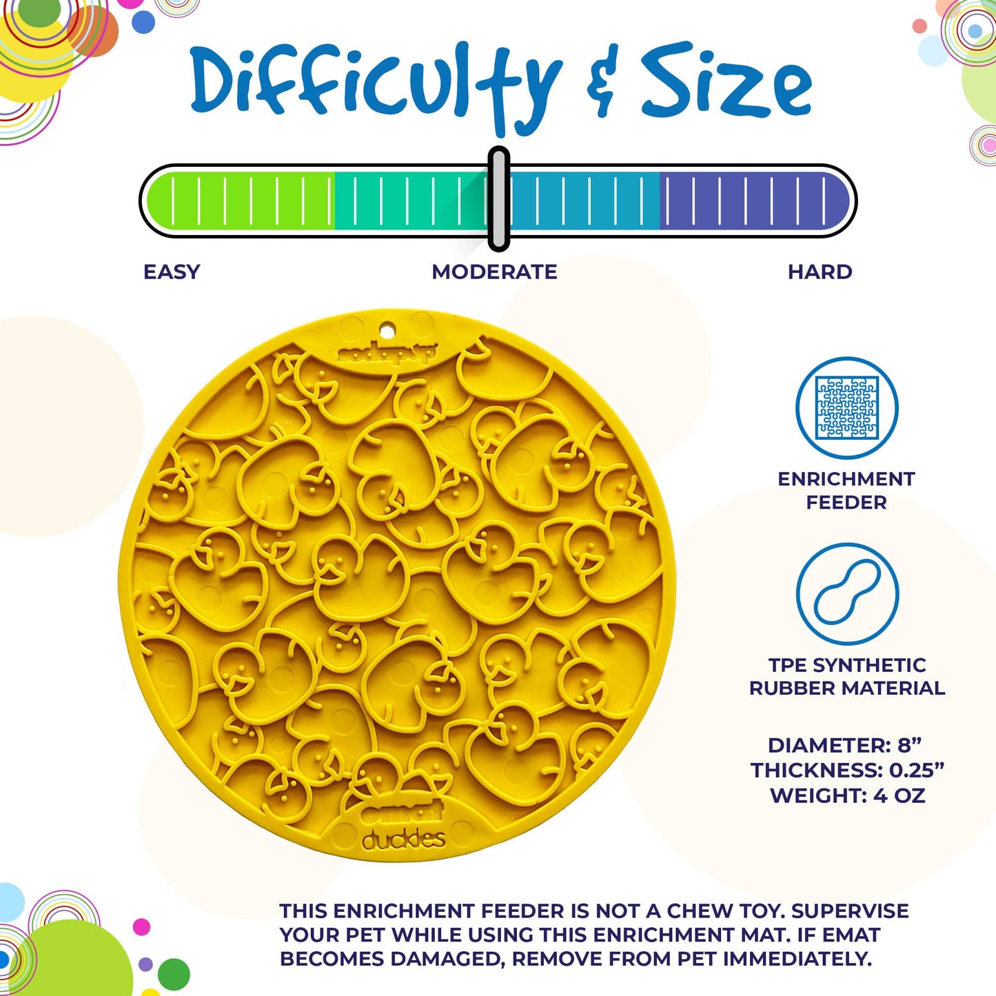 Rubber Duckies emat - Enrichment Lick Mat for Dogs and Cats -