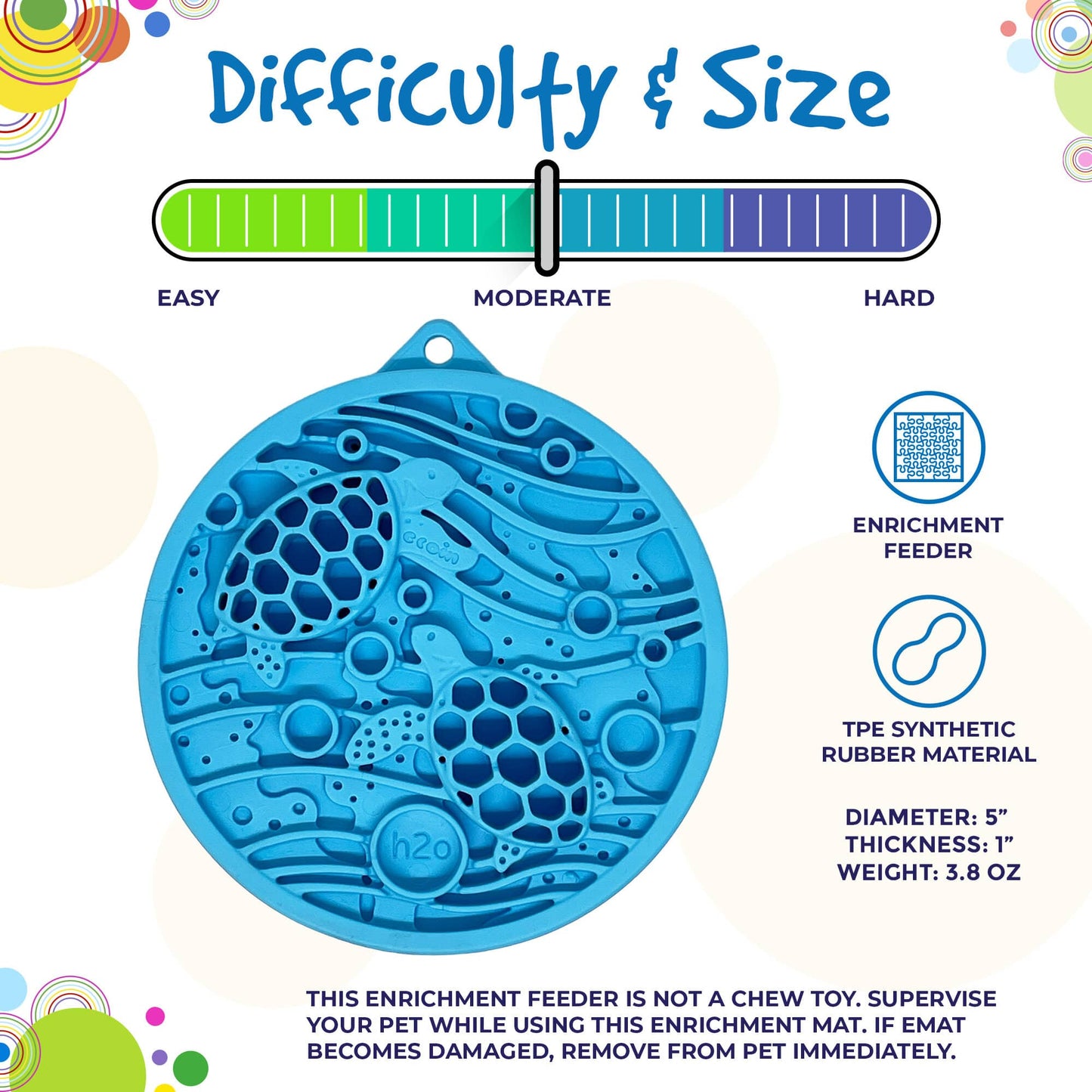 Turtle eMat-Mini Lick Mat with Suction Cups - Small Dogs & Cats |