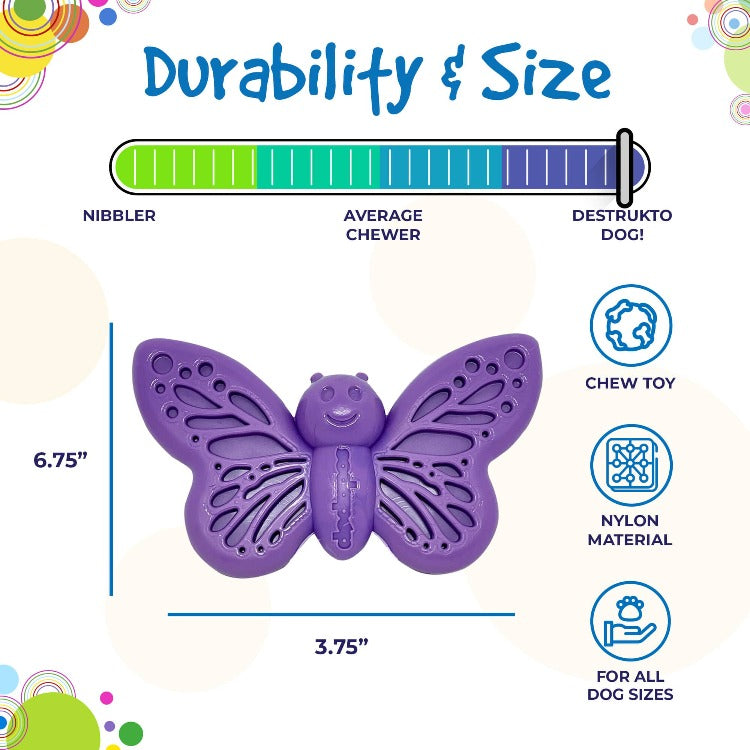 Dog Toy Butterfly Nylon 2-in-1 Enrichment Chew
