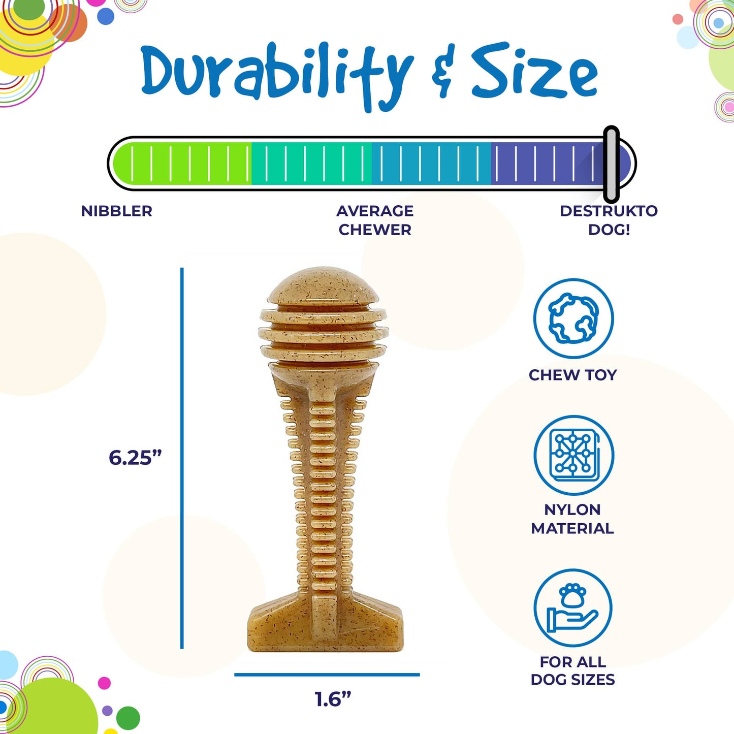 Honey Bone Dental Tower Nylon Chew Toy for Aggressive Chewers |