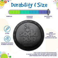 Magnum Bottle Top Flyer Ultra Durable Rubber Retrieving Frisbee - Large - Black