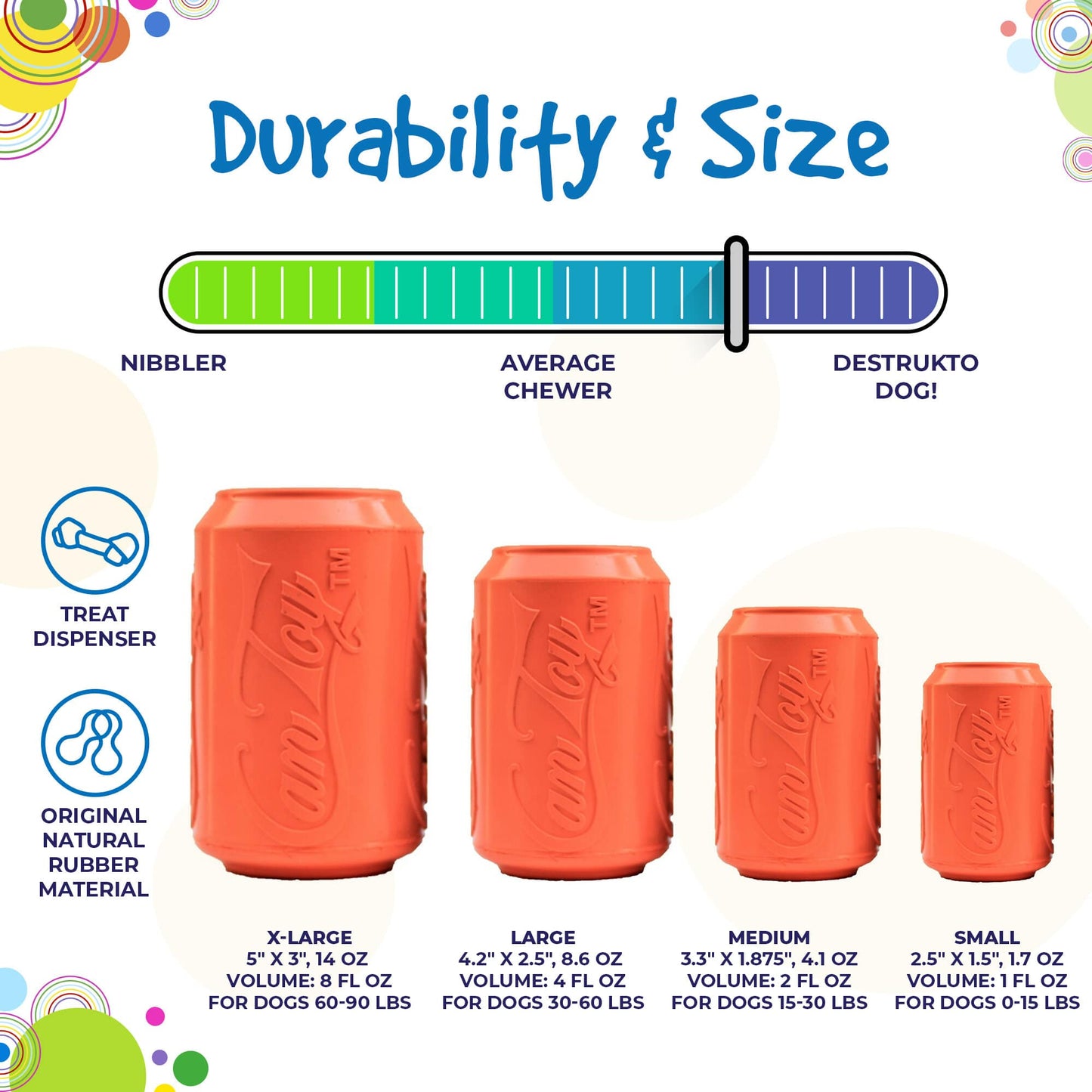 Dog Toys-Can Shaped Rubber Chew Toy for Average Chewers