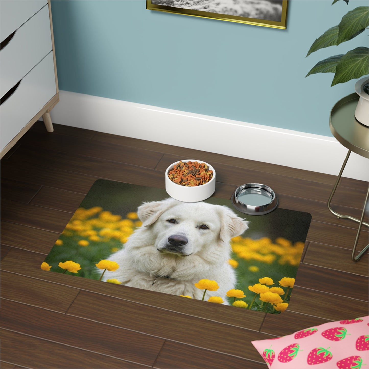 Pet Food Mat (12x18) - Romanian Mioritic Shepherd Dog