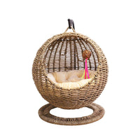 Cat Round Rattan Hanging Hammock