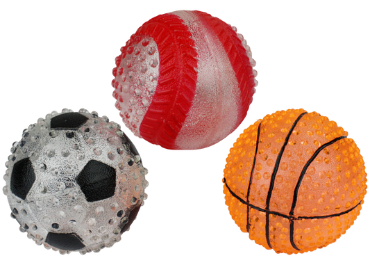 Multipet Doglucent TPR Sports Balls - Assorted Sports 2.5" - Dog Toy - The Family Pet