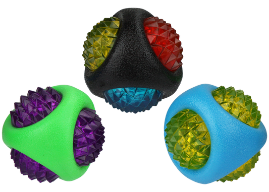 Multipet Doglucent TPR Dental Diamond Ball - Assorted Colors 3"