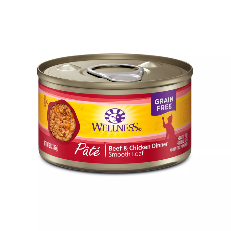 Wellness Complete Health Adult Beef and Chicken Pate Wet Cat Food (3oz)