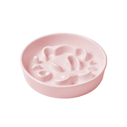 Ceramic Slow Feeder Cat Bowl Anti-Choking Fun Pet Tableware