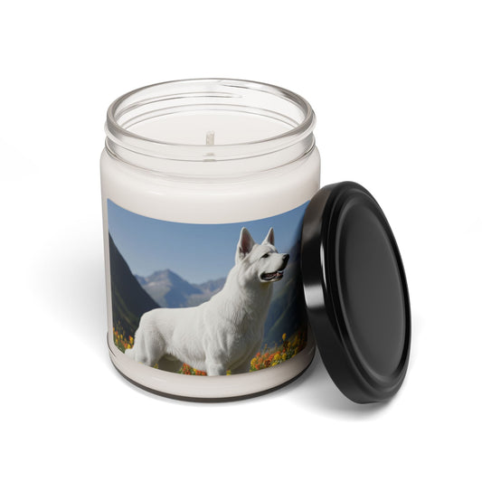White Swiss Shepherd Dog- Scented Soy Candle, 9oz