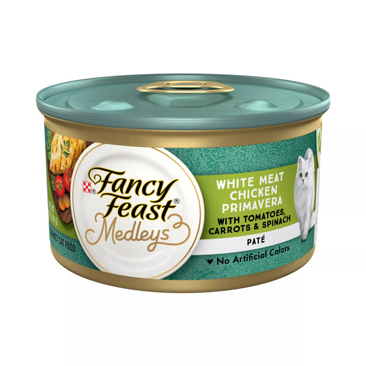Fancy Feast Medleys White Meat Chicken Primavera Pate Wet Cat Food (3oz) - Fancy Feast Wet Cat Food - The Family Pet