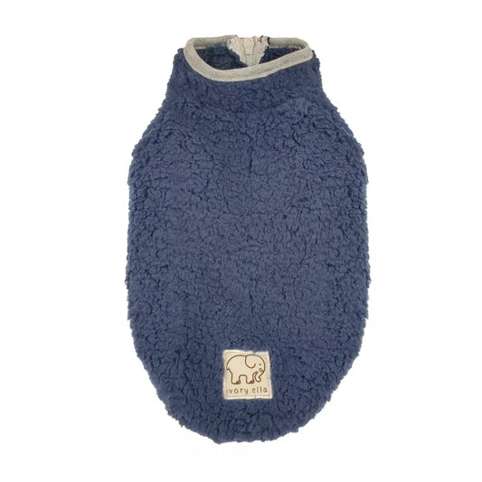 Ivory Ella Half-Zip Sherpa Pet Fleece Pullover - Navy