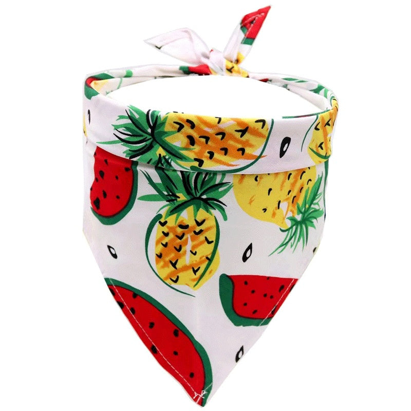 Pet Accessories Summer Pet Drool Towel Fruit Style Pet Scarf Pure Cotton Dog Triangle Scarf - Purrfect Pet Kingdom