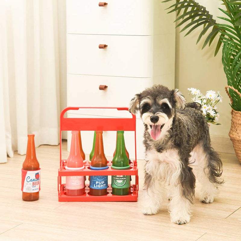 Boozy Tailz Paws Light Bottle Squeak Rubber Dog Toy