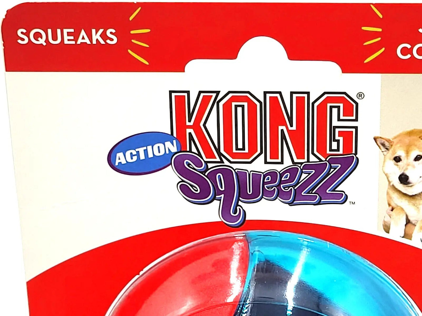 KONG Squeezz Action Ball Large 2 Count Textured Squeaky Fetch Toy